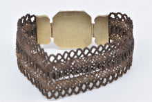 Load image into Gallery viewer, Gold Filled Ornate Victorian Woven Mourning Locket Bracelet 6.75&quot;