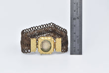 Load image into Gallery viewer, Gold Filled Ornate Victorian Woven Mourning Locket Bracelet 6.75&quot;