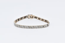 Load image into Gallery viewer, Sterling Silver Vintage Diamond Accent Fashion Tennis Bracelet 7.5&quot;