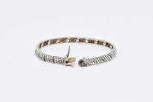 Load image into Gallery viewer, Sterling Silver Vintage Diamond Accent Fashion Tennis Bracelet 7.5&quot;