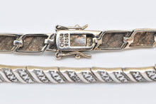 Load image into Gallery viewer, Sterling Silver Vintage Diamond Accent Fashion Tennis Bracelet 7.5&quot;