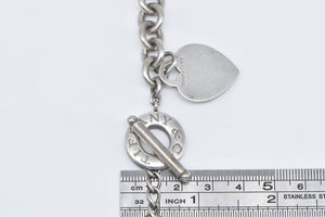 Sterling Silver Tiffany & Co. Heart Charm Classic Toggle Necklace 16"