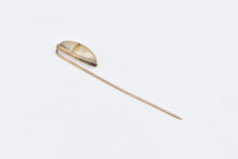 Load image into Gallery viewer, 9K Marquise Agate Cabochon Vintage Fashion Stick Pin Yellow Gold