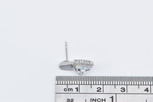 Load image into Gallery viewer, 10K Trillion Aquamarine Diamond Halo Single Stud Earring White Gold