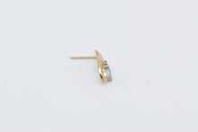 Load image into Gallery viewer, 10K Oval Blue Topaz Diamond Accent Single Stud Earring Yellow Gold