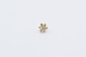 10K Vintage Diamond Solitaire Single Stud Earring Yellow Gold