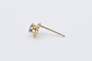 10K Vintage Diamond Solitaire Single Stud Earring Yellow Gold