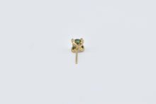 Load image into Gallery viewer, 14K Vintage Nephrite Sphere Ball Single Stud Earring Yellow Gold