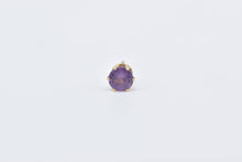 Load image into Gallery viewer, 14K Round Amethyst Solitaire Classic Single Stud Earring Yellow Gold