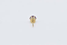 Load image into Gallery viewer, 14K Round Amethyst Solitaire Classic Single Stud Earring Yellow Gold