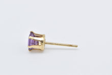 Load image into Gallery viewer, 14K Round Amethyst Solitaire Classic Single Stud Earring Yellow Gold