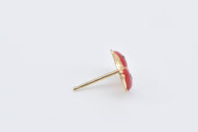 Load image into Gallery viewer, 14K Enamel High Relief Vintage Single Stud Earring Yellow Gold