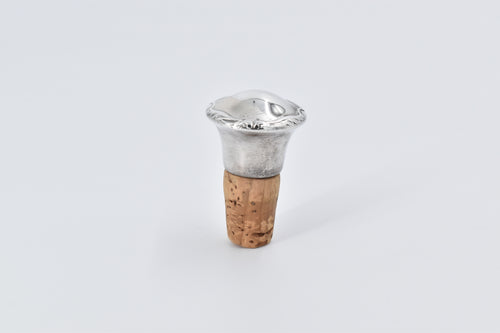 Silver Plated Art Nouveau Ornate Swirl Decanter Bottle Cork Stopper