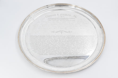 Sterling Silver Gideon N Stieff Jr. Engraved One of a Kind Platter