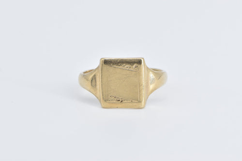 9K Birmingham Monogrammable Vintage Signet Ring Yellow Gold