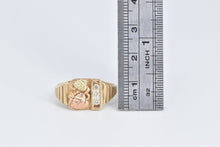 Load image into Gallery viewer, 10K Black Hills Leaf Diamond Vintage Statement Ring Yellow Gold