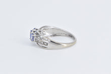 Load image into Gallery viewer, 10K Oval Tanzanite Diamond Accent Vintage Ring White Gold