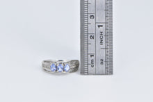 Load image into Gallery viewer, 10K Oval Tanzanite Diamond Accent Vintage Ring White Gold