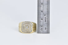 Load image into Gallery viewer, 10K Squared Diamond Vintage Men&#39;s Statement Ring Yellow Gold