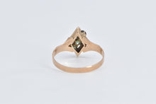 Load image into Gallery viewer, 10K Victorian Syn. Emerald Seed Pearl Ornate Ring Yellow Gold