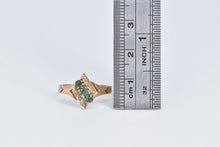 Load image into Gallery viewer, 10K Victorian Syn. Emerald Seed Pearl Ornate Ring Yellow Gold