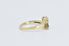 Load image into Gallery viewer, 10K Trillion Blue Topaz Diamond Halo Bypass Ring Yellow Gold