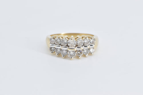 14K 1.00 Ctw Diamond Vintage Graduated Band Ring Yellow Gold