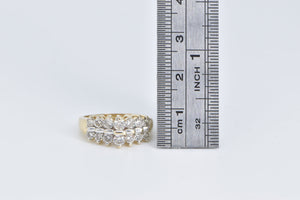 14K 1.00 Ctw Diamond Vintage Graduated Band Ring Yellow Gold