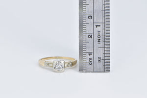 14K 1940's 0.18 Ctw Diamond Orange Blossom Promise Ring Yellow Gold