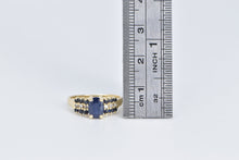 Load image into Gallery viewer, 14K Oval Sapphire Diamond Vintage Statement Ring Yellow Gold