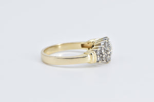 14K 0.54 Ctw Vintage Diamond Cluster Band Ring Yellow Gold