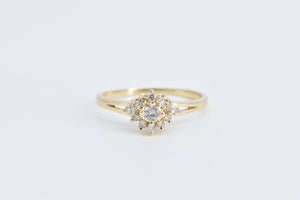 14K 0.20 Ctw Diamond Squared Halo Engagement Ring Yellow Gold