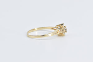 14K 0.20 Ctw Diamond Squared Halo Engagement Ring Yellow Gold