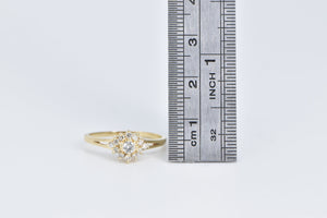 14K 0.20 Ctw Diamond Squared Halo Engagement Ring Yellow Gold