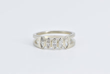 Load image into Gallery viewer, 14K 0.75 Ctw Marquise Diamond Wedding Band Ring White Gold