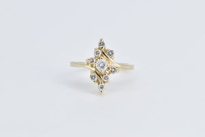 14K 0.44 Ctw Diamond Freeform Engagement Ring Yellow Gold