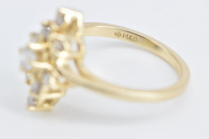 14K 0.44 Ctw Diamond Freeform Engagement Ring Yellow Gold