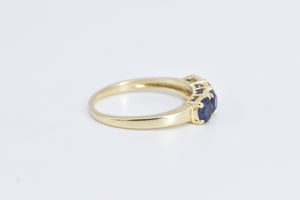 14K 1940's Vintage Syn. Sapphire Fashion Band Ring Yellow Gold