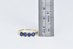 14K 1940's Vintage Syn. Sapphire Fashion Band Ring Yellow Gold