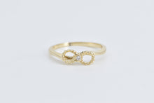 Load image into Gallery viewer, 14K Diamond Infinity Symbol Promise Knot Ring Yellow Gold