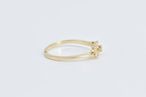 14K Diamond Infinity Symbol Promise Knot Ring Yellow Gold