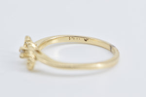 14K Diamond Infinity Symbol Promise Knot Ring Yellow Gold