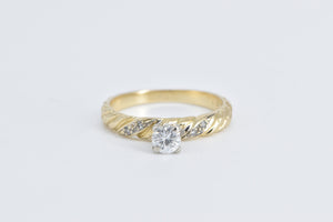 14K 0.39 Ct Diamond Twist Engagement Ring Yellow Gold