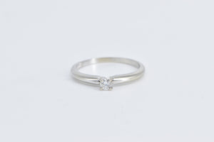 14K 0.10 Ct Diamond Solitaire Classic Engagement Ring White Gold