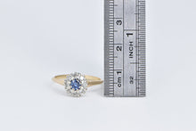 Load image into Gallery viewer, 14K Natural Sapphire Diamond Halo Engagement Ring White Gold