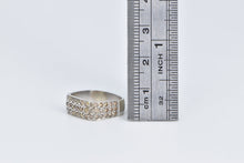 Load image into Gallery viewer, 14K 0.84 Ctw Cognac Diamond Pave Squared Band Ring White Gold