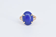 Load image into Gallery viewer, 14K 1960&#39;s Lapis Lazuli Cabochon Vintage Ring Yellow Gold