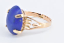 Load image into Gallery viewer, 14K 1960&#39;s Lapis Lazuli Cabochon Vintage Ring Yellow Gold