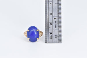 14K 1960's Lapis Lazuli Cabochon Vintage Ring Yellow Gold