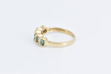 Load image into Gallery viewer, 14K Marquise Emerald Diamond Vintage Band Ring Yellow Gold